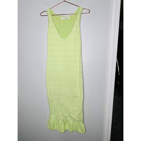 AMANDA UPRICHARD Green Cotton Crochet Beachy Lainey Midi Dress Size Medium - Picture 3 of 13